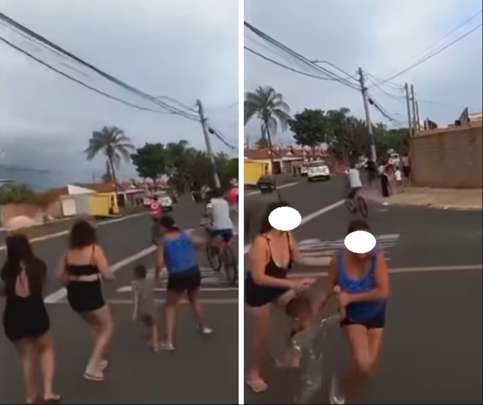 Em risco: Enquanto ocorria a perseguição, os moradores acompanham as viaturas em alta velocidade; um tiro é ouvido e alguns moradores correm  